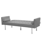 Grey / Yellow / Green / Blue / Black / Brown / Beige Convertible Futon Sofa Bed – Mid-Century Style, Seats 2