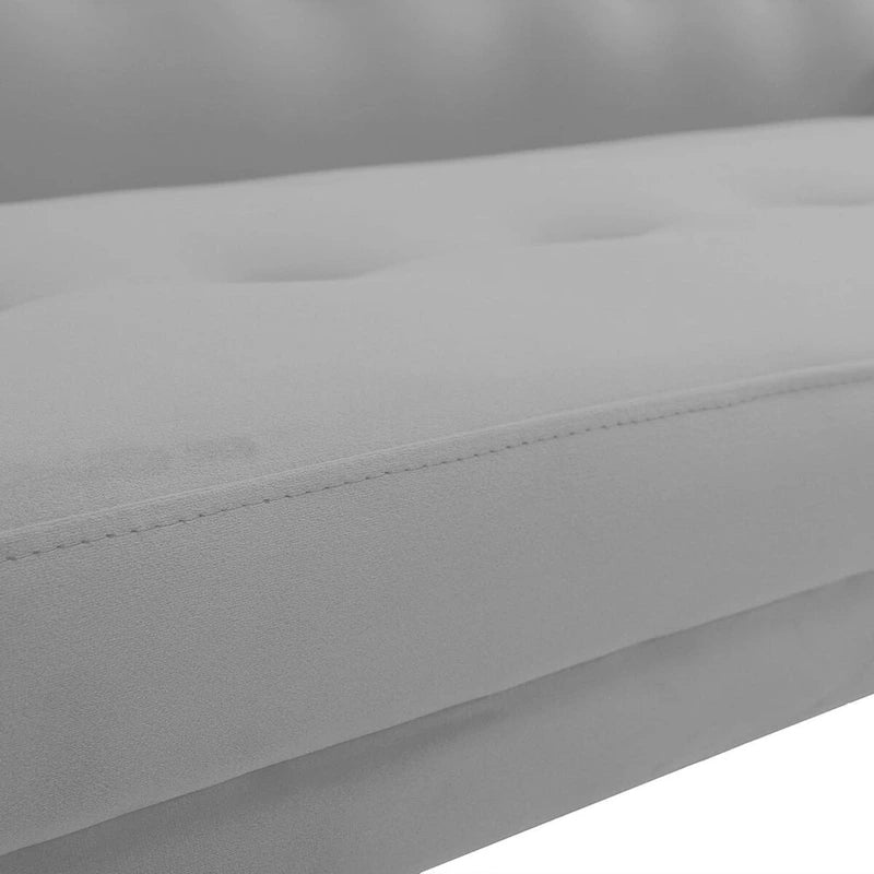 Grey / Yellow / Green / Blue / Black / Brown / Beige Convertible Futon Sofa Bed – Mid-Century Style, Seats 2