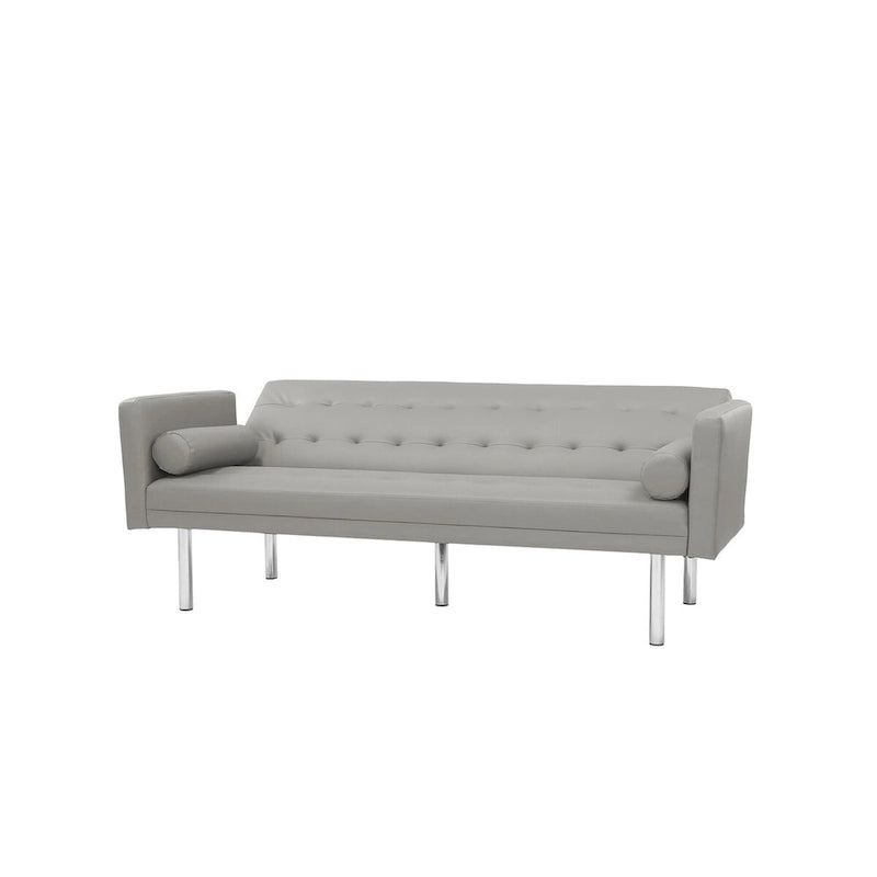 Grey / Yellow / Green / Blue / Black / Brown / Beige Convertible Futon Sofa Bed – Mid-Century Style, Seats 2
