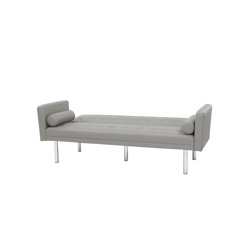 Grey / Yellow / Green / Blue / Black / Brown / Beige Convertible Futon Sofa Bed – Mid-Century Style, Seats 2