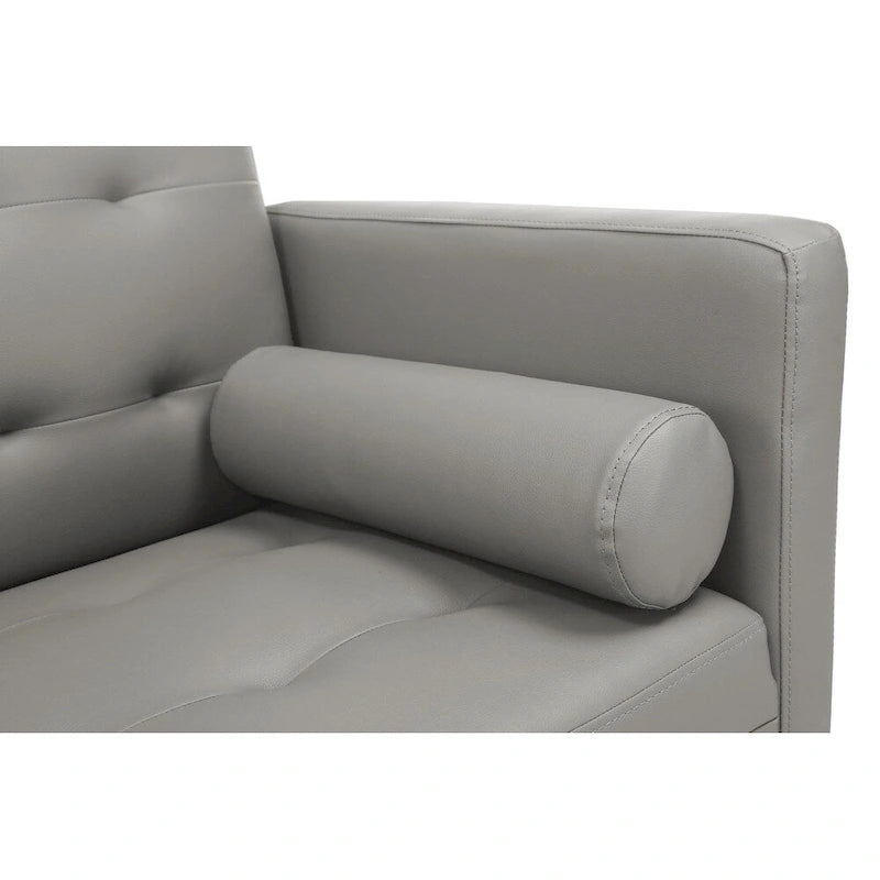 Grey / Yellow / Green / Blue / Black / Brown / Beige Convertible Futon Sofa Bed – Mid-Century Style, Seats 2