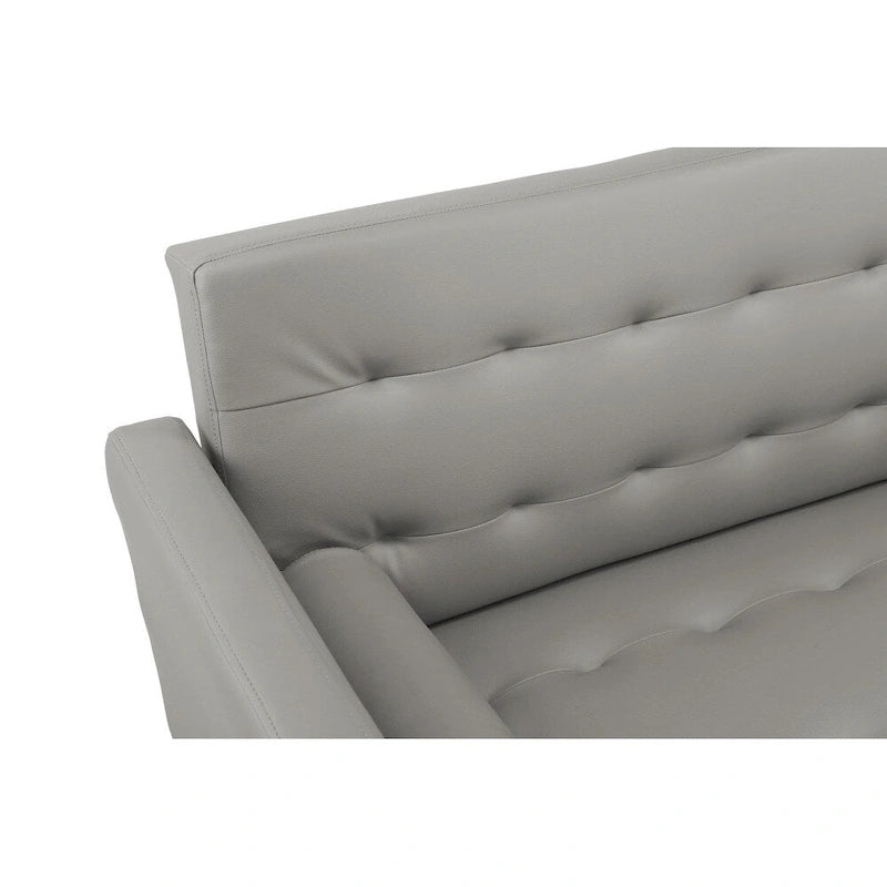 Grey / Yellow / Green / Blue / Black / Brown / Beige Convertible Futon Sofa Bed – Mid-Century Style, Seats 2