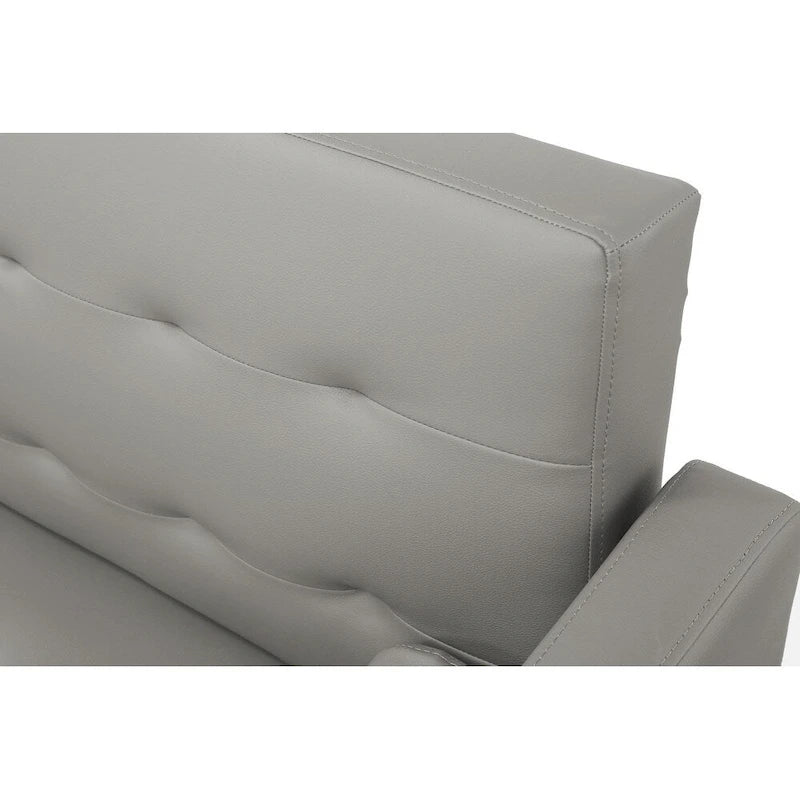 Grey / Yellow / Green / Blue / Black / Brown / Beige Convertible Futon Sofa Bed – Mid-Century Style, Seats 2