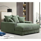 US Pride Furniture Luxe Oversized Soft Corduroy Fabric Chaise Sofa for Living Room and Bedroom
