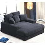 Green / Grey / Black / Beige Oversized Corduroy Chaise Lounge Sofa – Modern Style, Seats 1–2