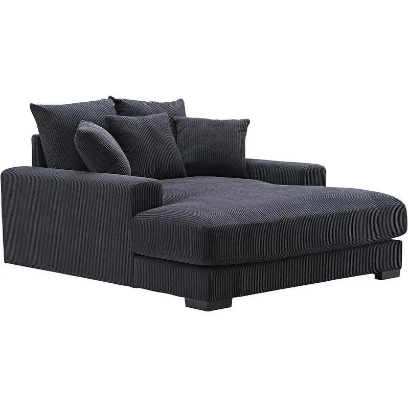 Green / Grey / Black / Beige Oversized Corduroy Chaise Lounge Sofa – Modern Style, Seats 1–2