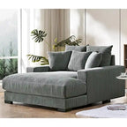 Green / Grey / Black / Beige Oversized Corduroy Chaise Lounge Sofa – Modern Style, Seats 1–2