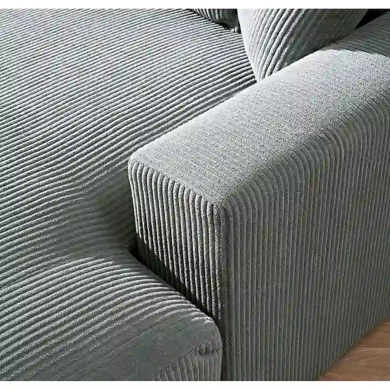 Green / Grey / Black / Beige Oversized Corduroy Chaise Lounge Sofa – Modern Style, Seats 1–2