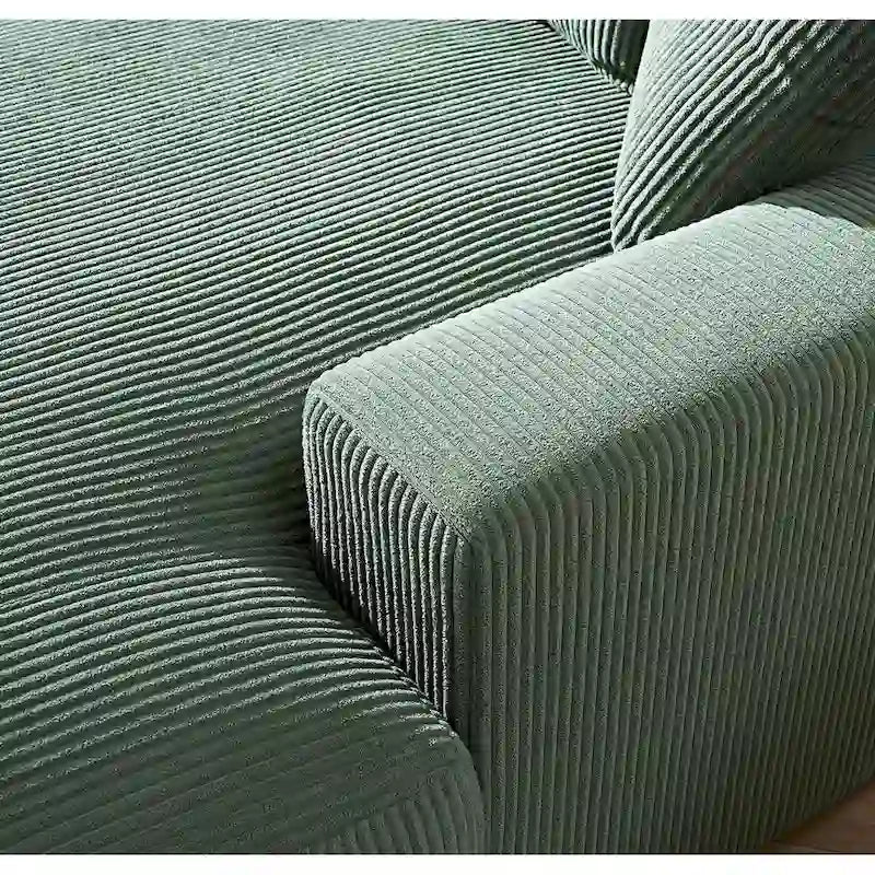 Green / Grey / Black / Beige Oversized Corduroy Chaise Lounge Sofa – Modern Style, Seats 1–2