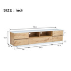 White / Natural Modern TV Stand with Push-Open Doors – Minimalist Style, Fits TVs up to 80"