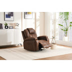Brown Oversized Swivel Accent Chair with Side Pockets – Casual Style, Seats 1