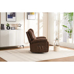 Brown Oversized Swivel Accent Chair with Side Pockets – Casual Style, Seats 1