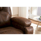 Brown Oversized Swivel Accent Chair with Side Pockets – Casual Style, Seats 1