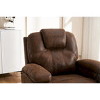 Brown Oversized Swivel Accent Chair with Side Pockets – Casual Style, Seats 1