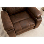 Brown Oversized Swivel Accent Chair with Side Pockets – Casual Style, Seats 1