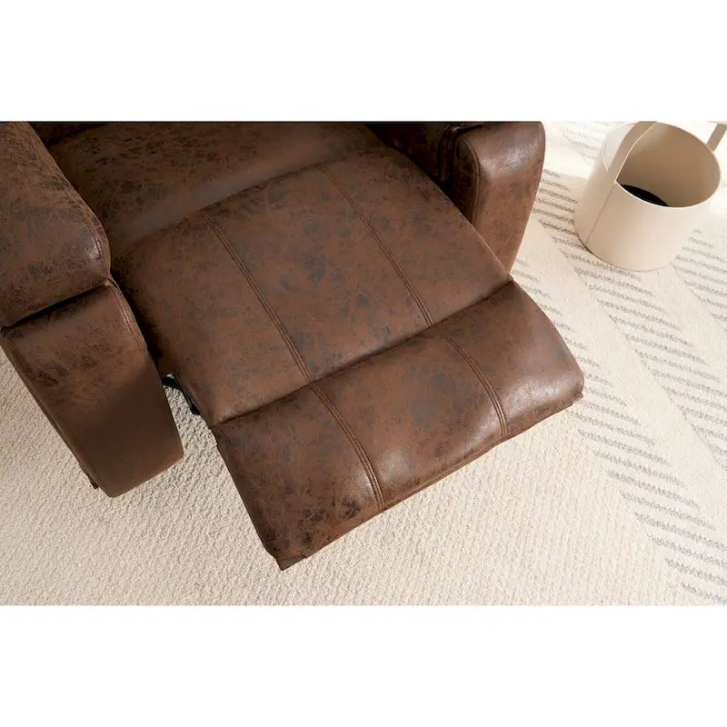 Brown Oversized Swivel Accent Chair with Side Pockets – Casual Style, Seats 1